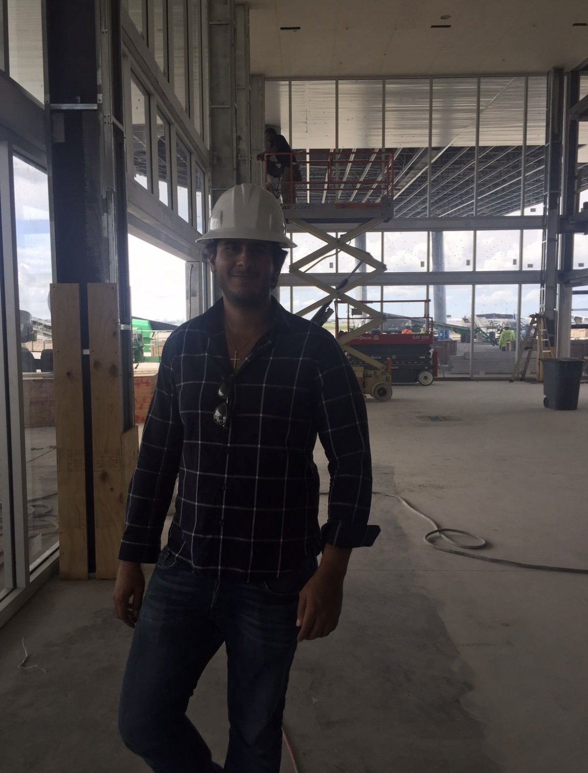 Ryan Santelises at Fontainebleau Aviation, his first project as Assistant Project Manager